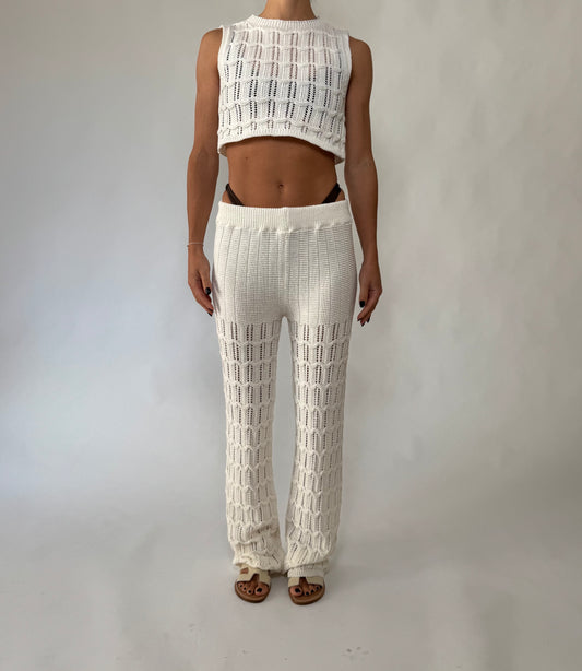 Completo pantalone con top Avorio