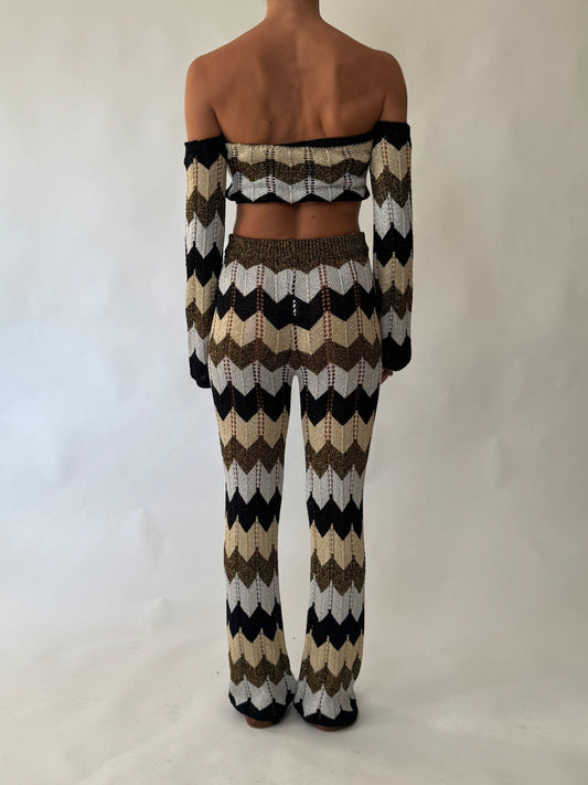 Completo cotone lurex nero