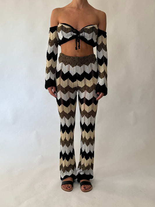 Completo cotone lurex nero