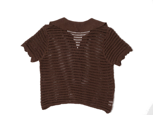 Polo Crochet Marrone
