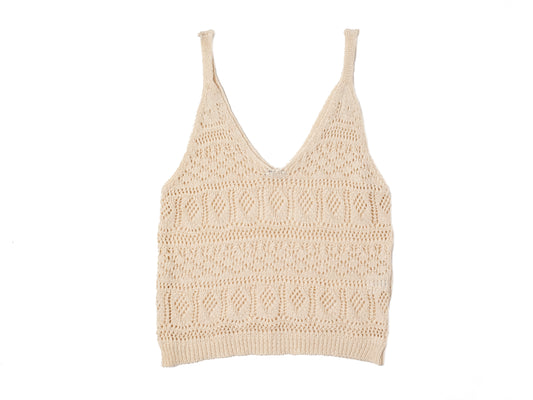 Canotta Crochet Beige