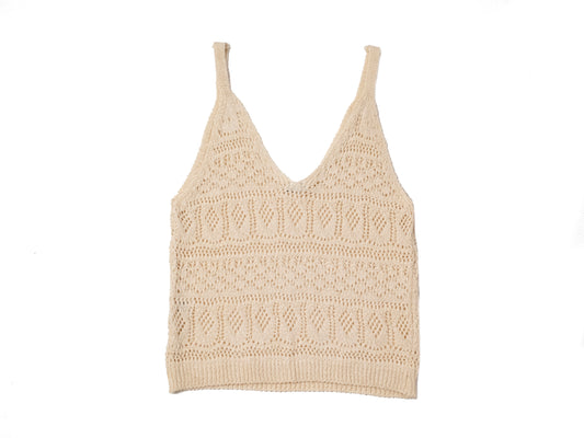 Canotta Crochet Beige