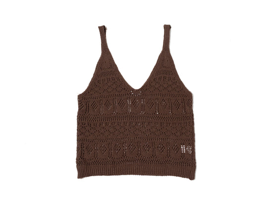 Canotta Crochet Marrone